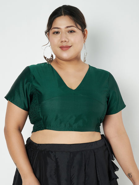 Plus Size Silk Blend Stretchable Crop Top