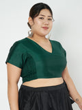 Plus Size Silk Blend Stretchable Crop Top