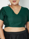 Plus Size Silk Blend Stretchable Crop Top