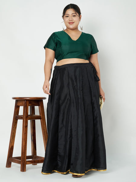 Plus Size Silk Blend Stretchable Crop Top