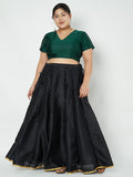 Plus Size Silk Blend Stretchable Crop Top