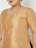 Plus Size Silk Blend Hand Block Printed Top