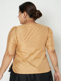 Plus Size Silk Blend Hand Block Printed Top