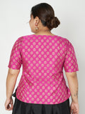 Plus Size Silk Blend Hand Block Printed Top