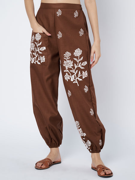 Cotton Placement Print Trouser