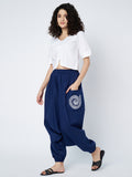 Cotton Printed Pocket Drop-Crotch Trouser