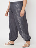 Plus Size Cotton Placement Print Pocket Trouser