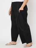 Plus Size Cotton Solid Balloon Trouser