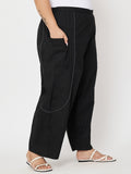 Plus Size Cotton Solid Balloon Trouser