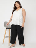 Plus Size Cotton Solid Balloon Trouser