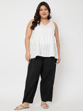 Plus Size Cotton Solid Balloon Trouser