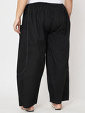 Plus Size Cotton Solid Balloon Trouser